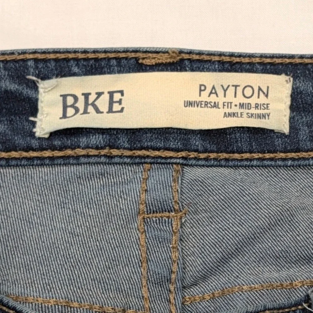 BKE Payton Ankle Skinny Jeans Womens Mid Rise Medium Wash Distressed Denim 27